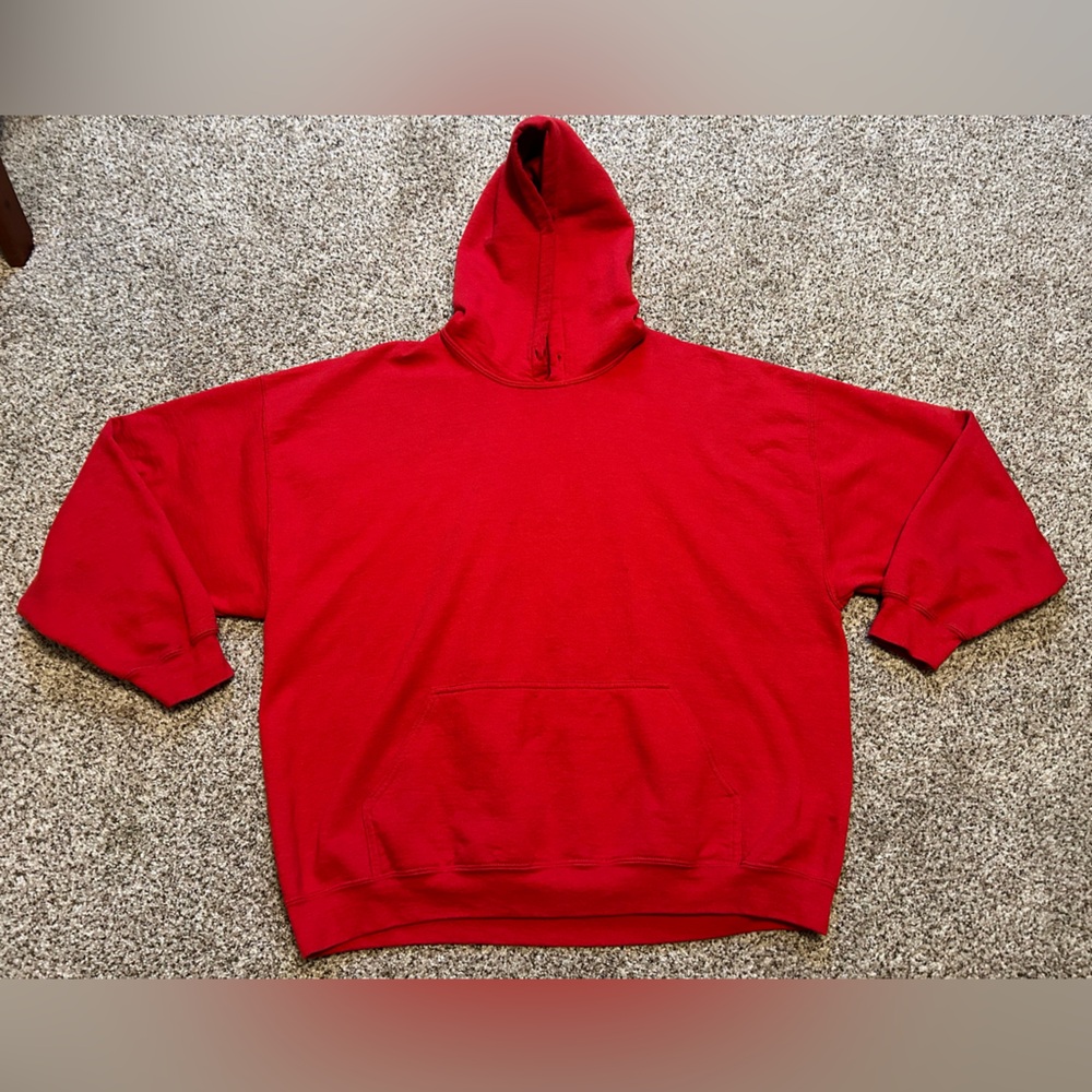 Blank Boxy Fit Red Hoodie